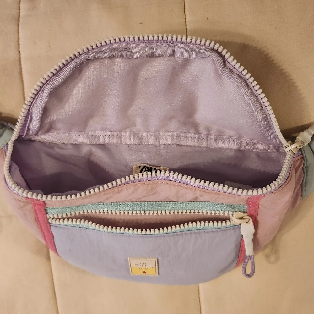 Zara Kids Belt Bag, fanny pack, Travel Lightweight EUC, Pastel, Pink, Purple